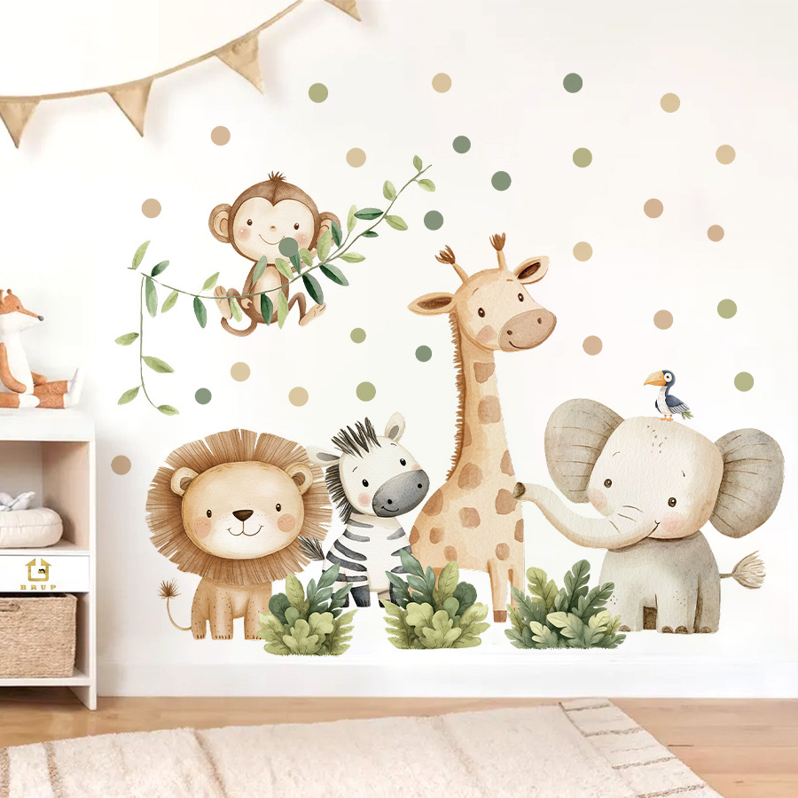 Baby Nursery Modern - Autocollants muraux animaux de la forêt