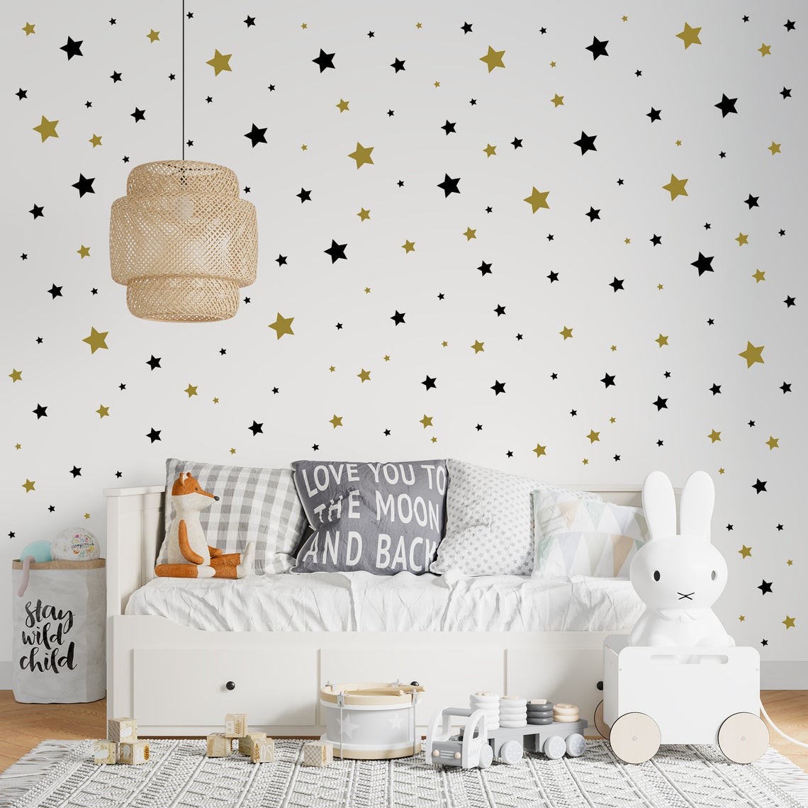 Baby Nursery Labels - Autocollant Mural en Forme d'Étoile de