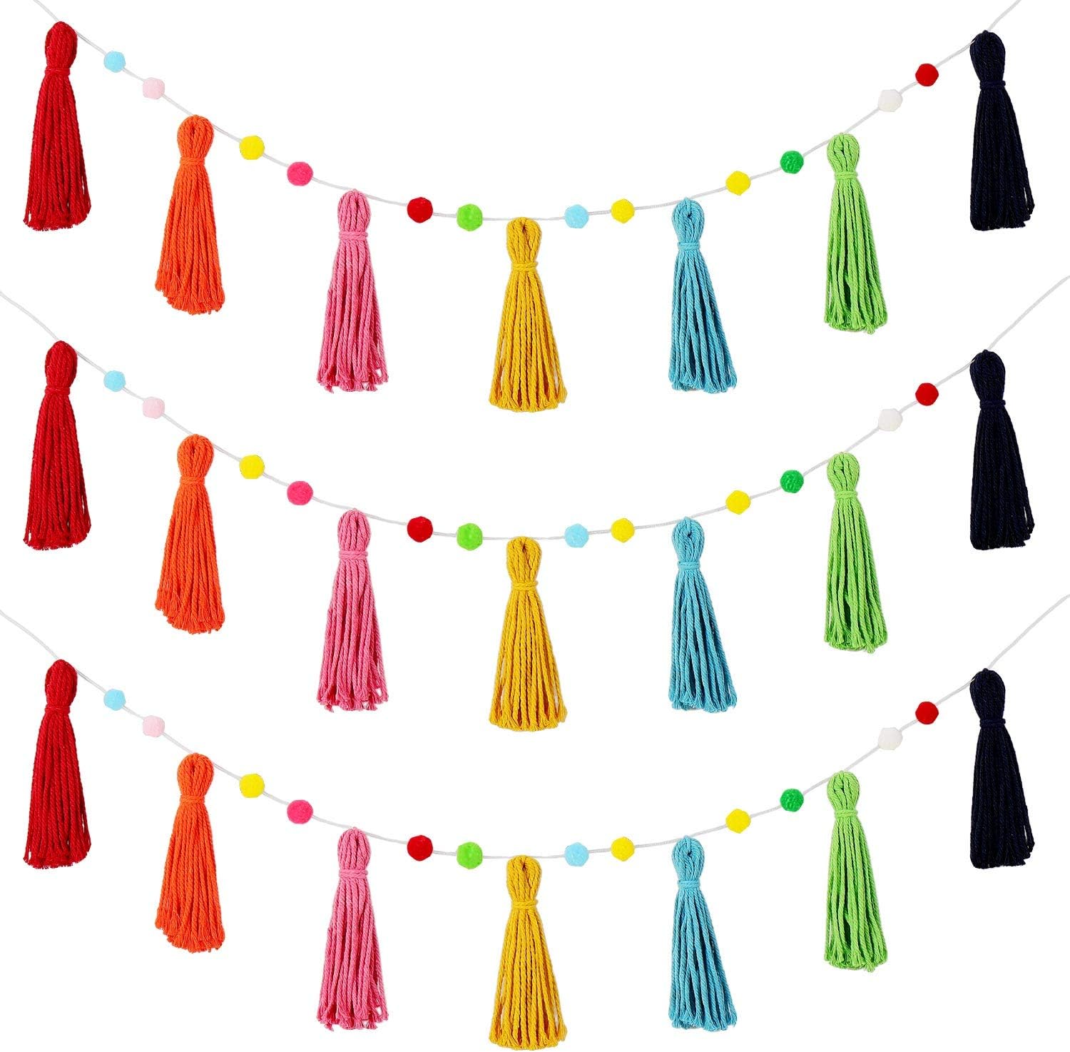 Baby Nursery Garland - Gland Boho arc-en-ciel coloré, guirxiété Pom