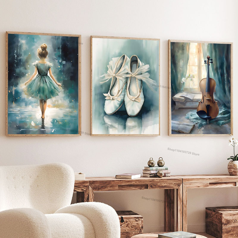 Baby Nursery Modern - Peinture sur toile de fille dansant