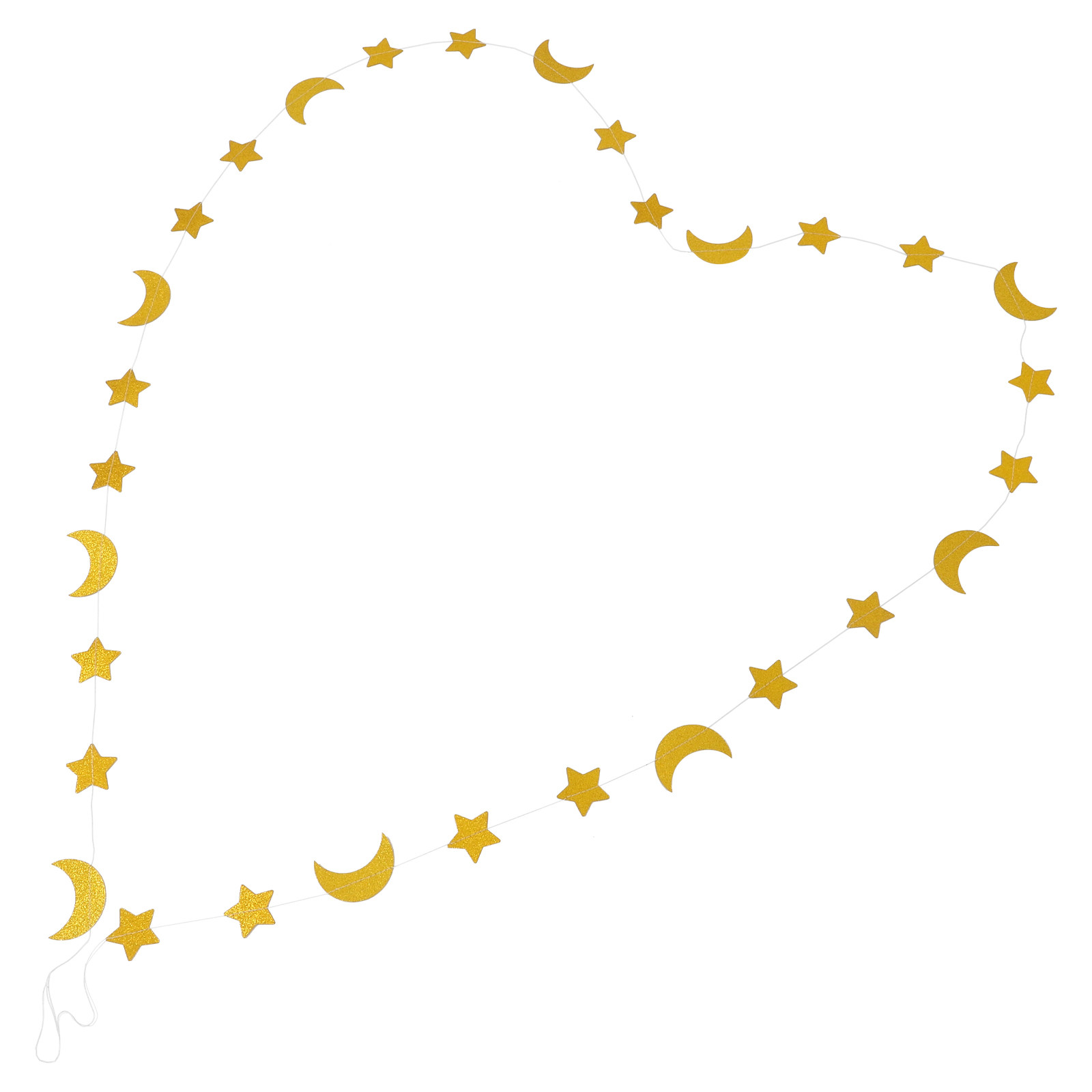 Baby Nursery Garland - Guirlande d'étoiles et de lunes scintillantes,