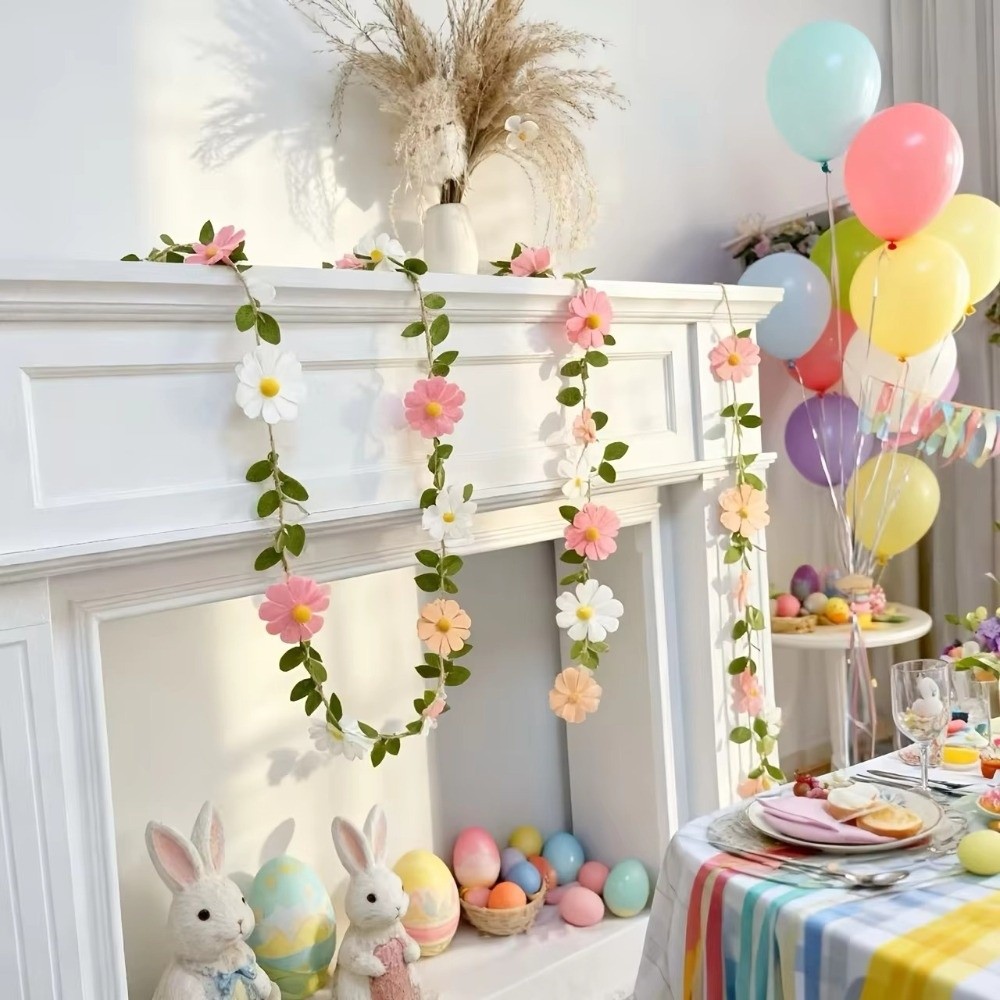 Baby Nursery Garland - Guirlande de marguerites en feutre de
