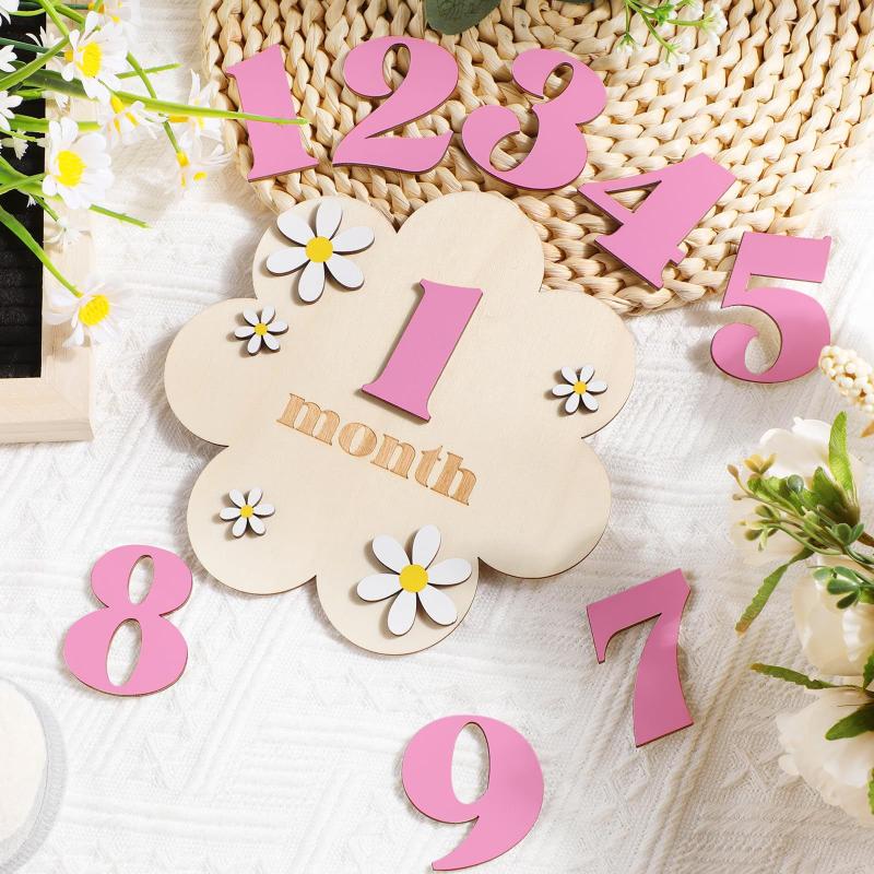 Milestone Card Set - Cartes de jalon mensuelles en bois