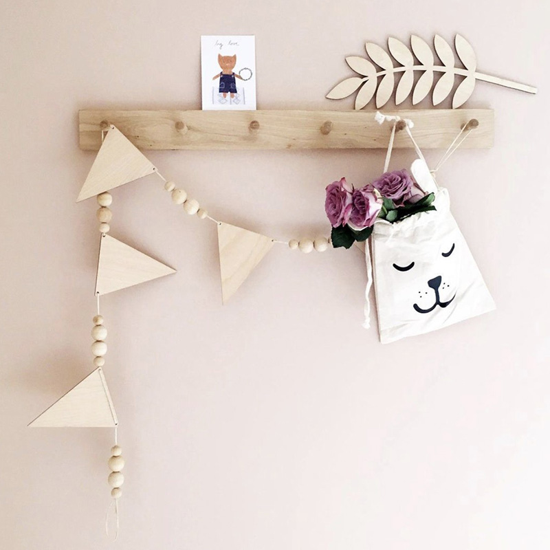 Baby Nursery Garland - Guirxiété murale triangulaire en bois pour