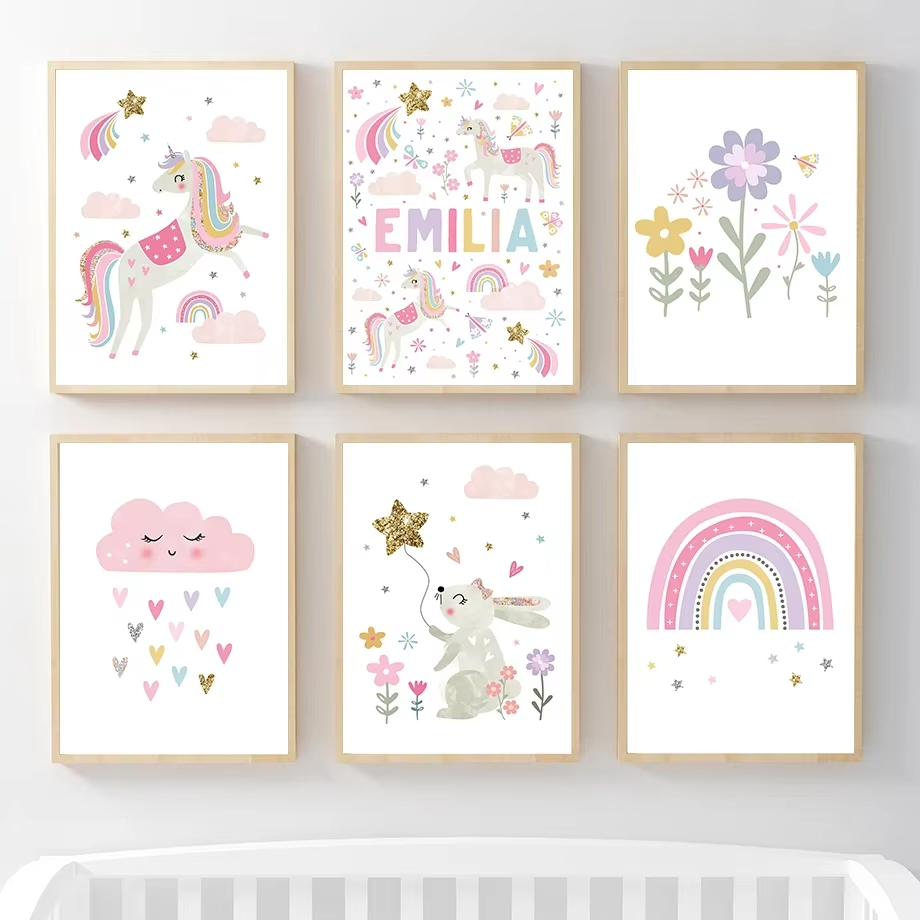 Toile d'art mural licorne lapi - Baby Unicorn Nursery avis et prix