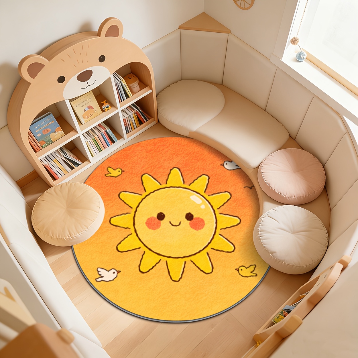 Tapis rond jaune pour enfants, - Baby Nursery Yellow avis et prix