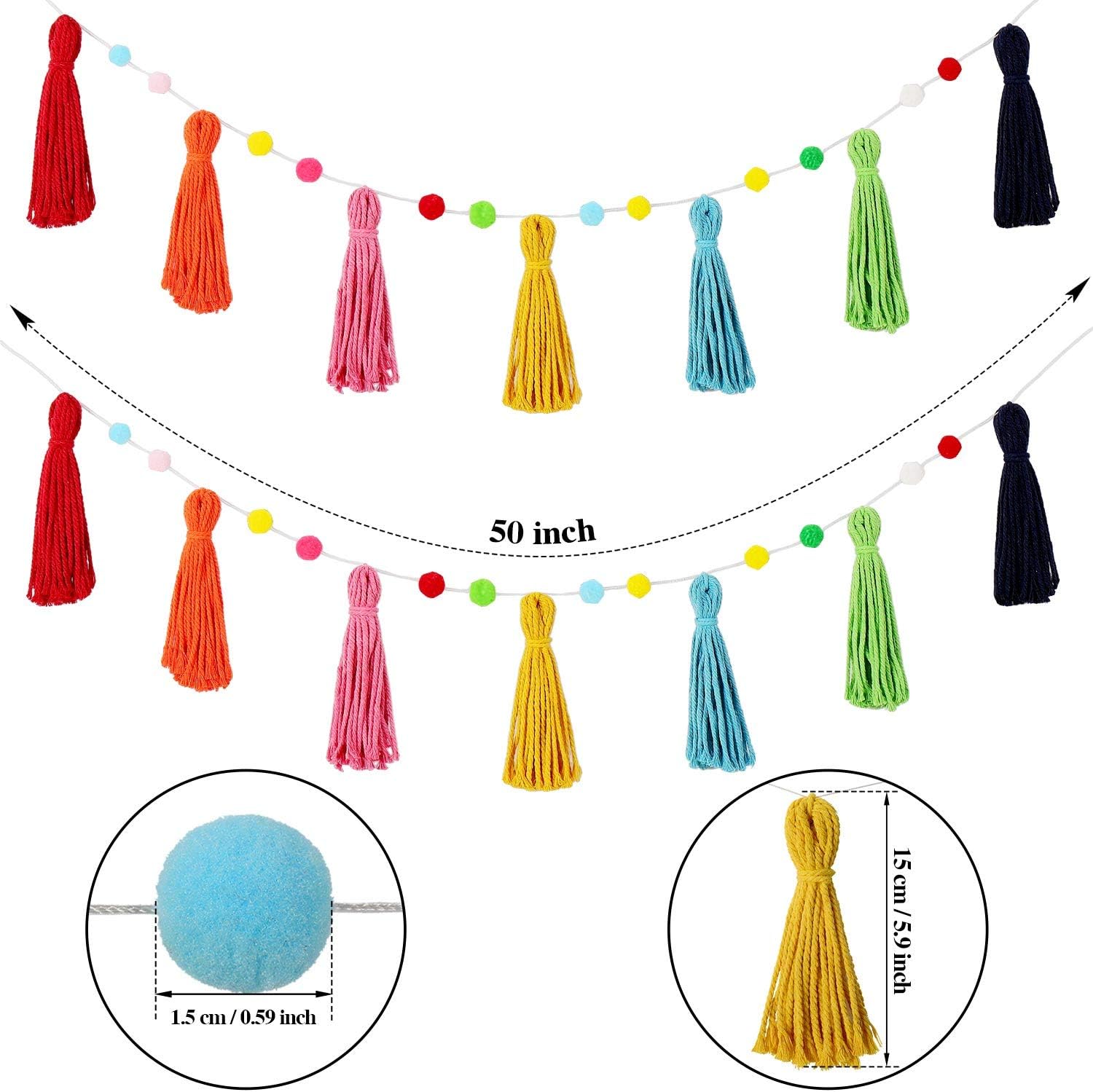 Gland Boho arc-en-ciel coloré, - Baby Nursery Garland avis et prix