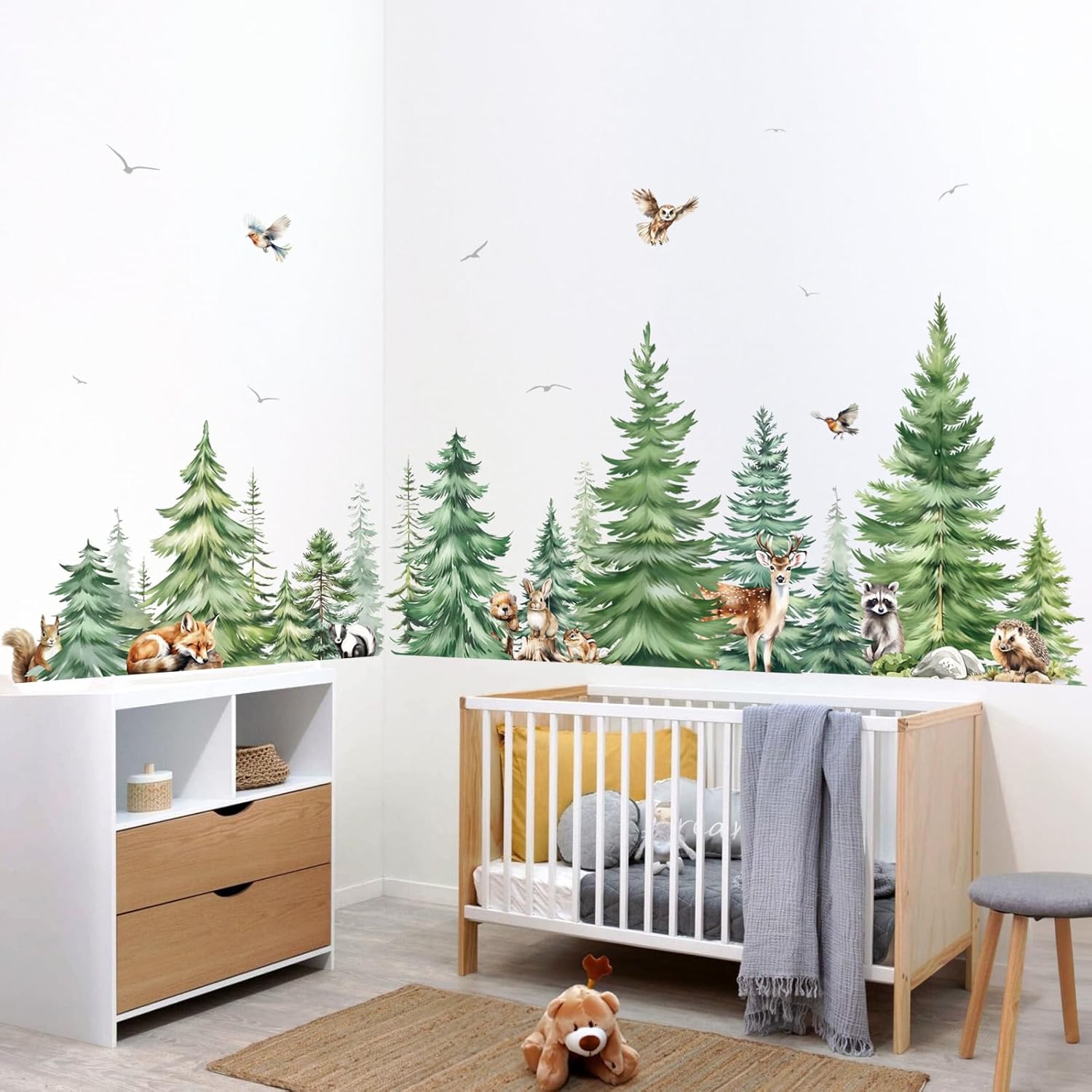 Grand aquarelle pin animaux st - Baby Nursery Labels avis et prix