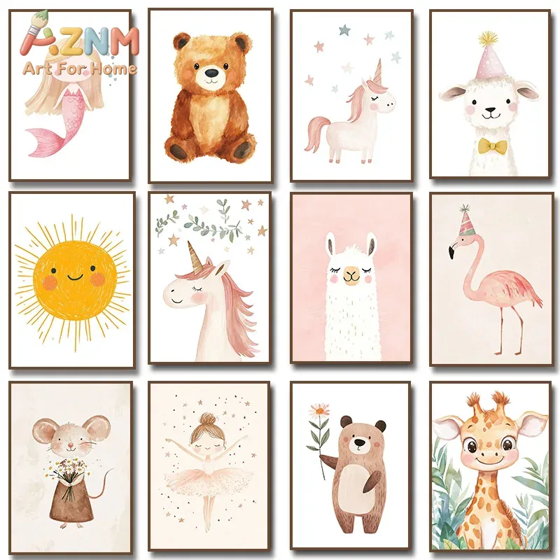 AZNM Tableau mural sur toile à - Baby Unicorn Nursery avis et prix