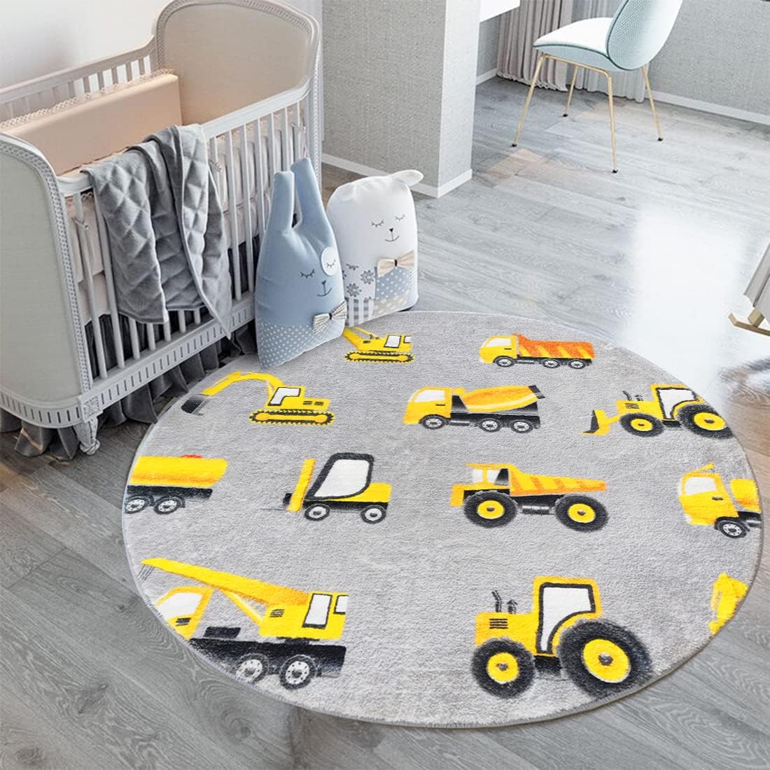 Tapis rond gris pour bébé, mot - Baby Nursery Yellow avis et prix